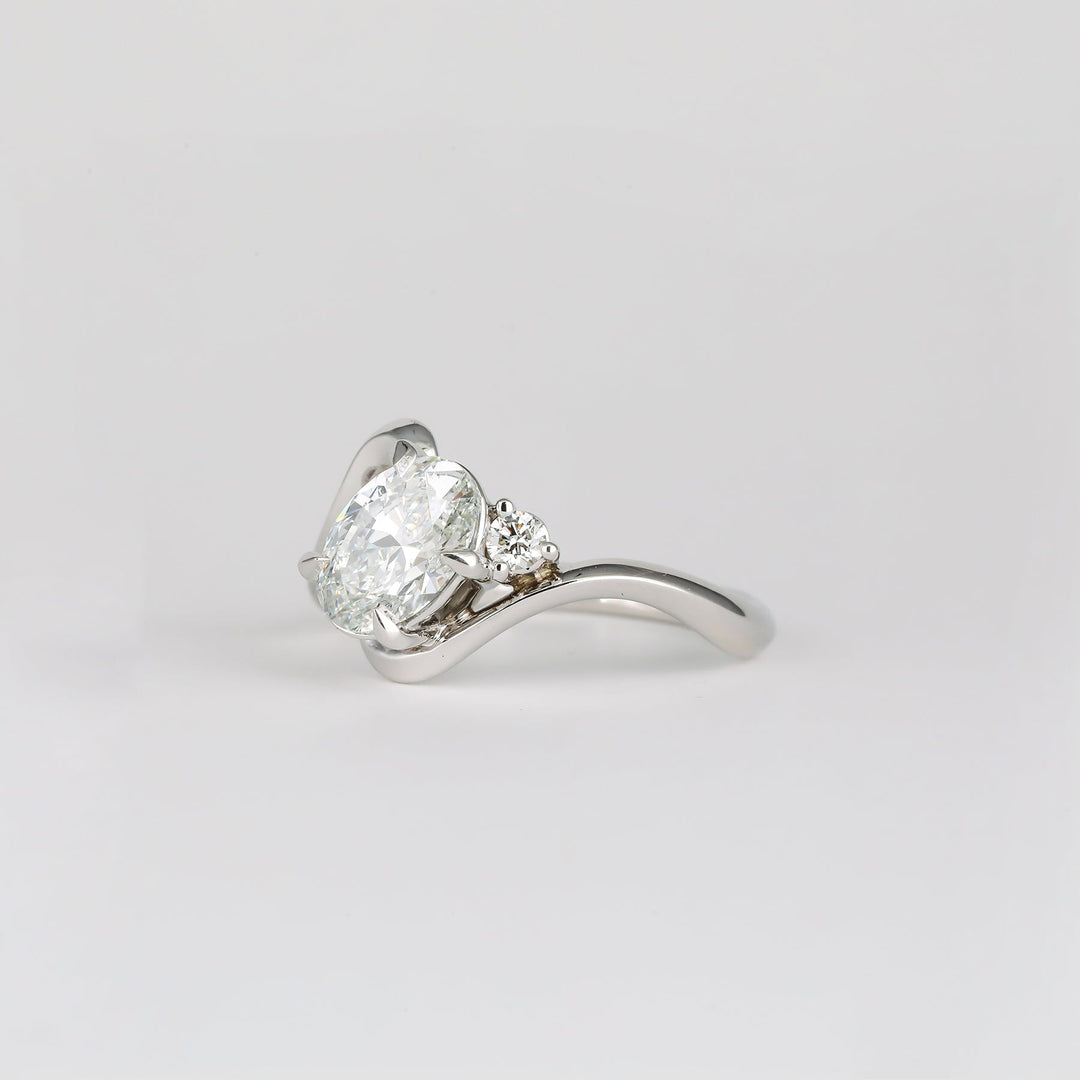 1.50CT - 2.50CT Oval Lab Grown Diamond Unique Wave Engagement Ring - Doozy Diamonds