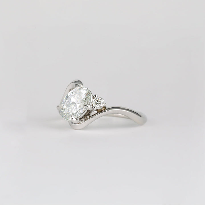 1.50CT - 2.50CT Oval Lab Grown Diamond Unique Wave Engagement Ring - Doozy Diamonds