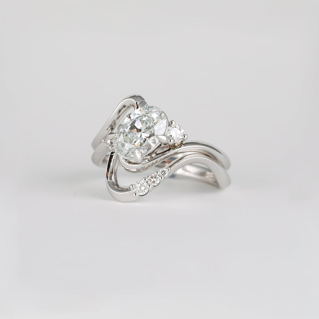 1.50CT - 2.50CT Oval Lab Grown Diamond Unique Wave Engagement Ring - Doozy Diamonds