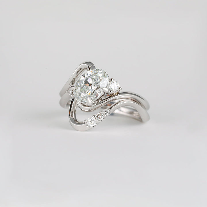 1.50CT - 2.50CT Oval Lab Grown Diamond Unique Wave Engagement Ring - Doozy Diamonds