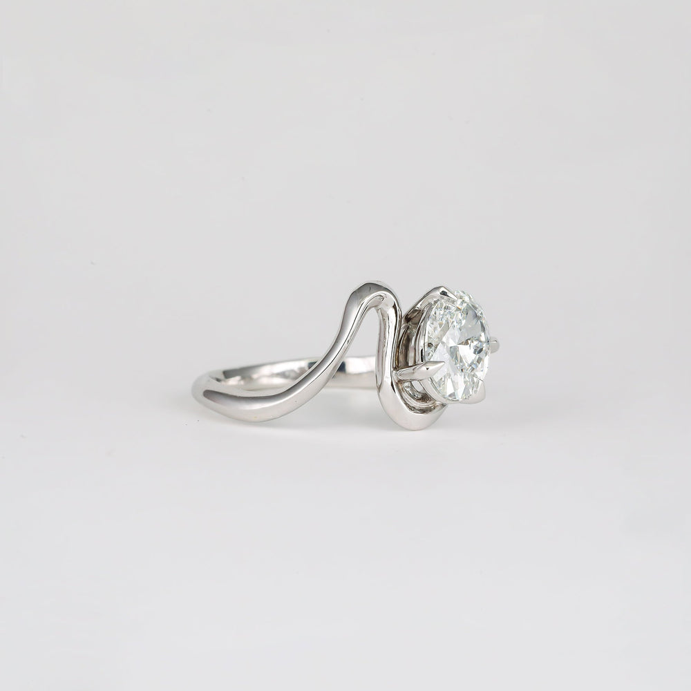 1.50CT - 2.50CT Oval Lab Grown Diamond Unique Wave Engagement Ring - Doozy Diamonds
