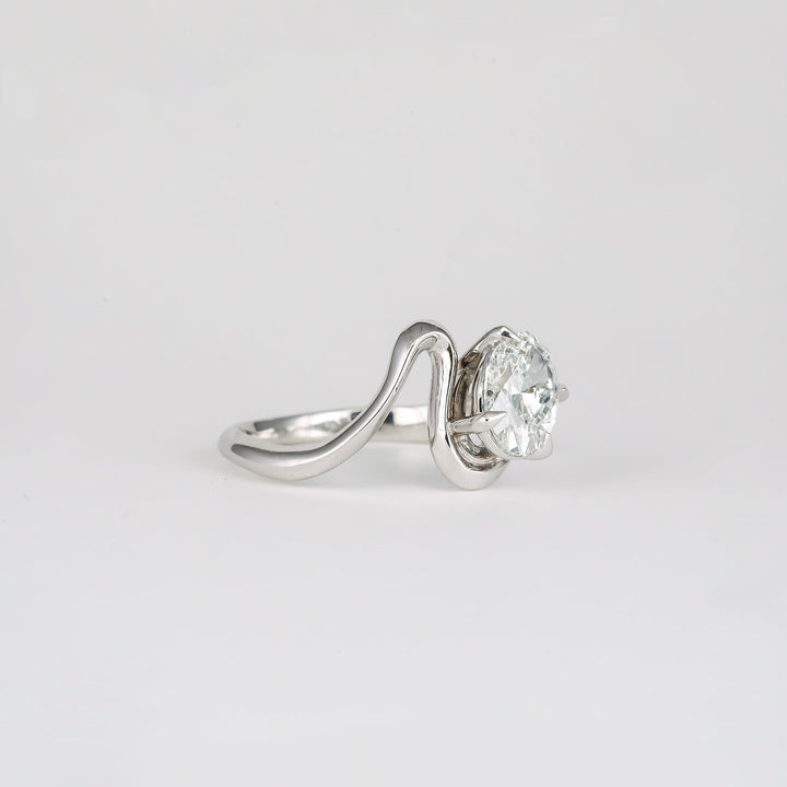 1.50CT - 2.50CT Oval Lab Grown Diamond Unique Wave Engagement Ring - Doozy Diamonds