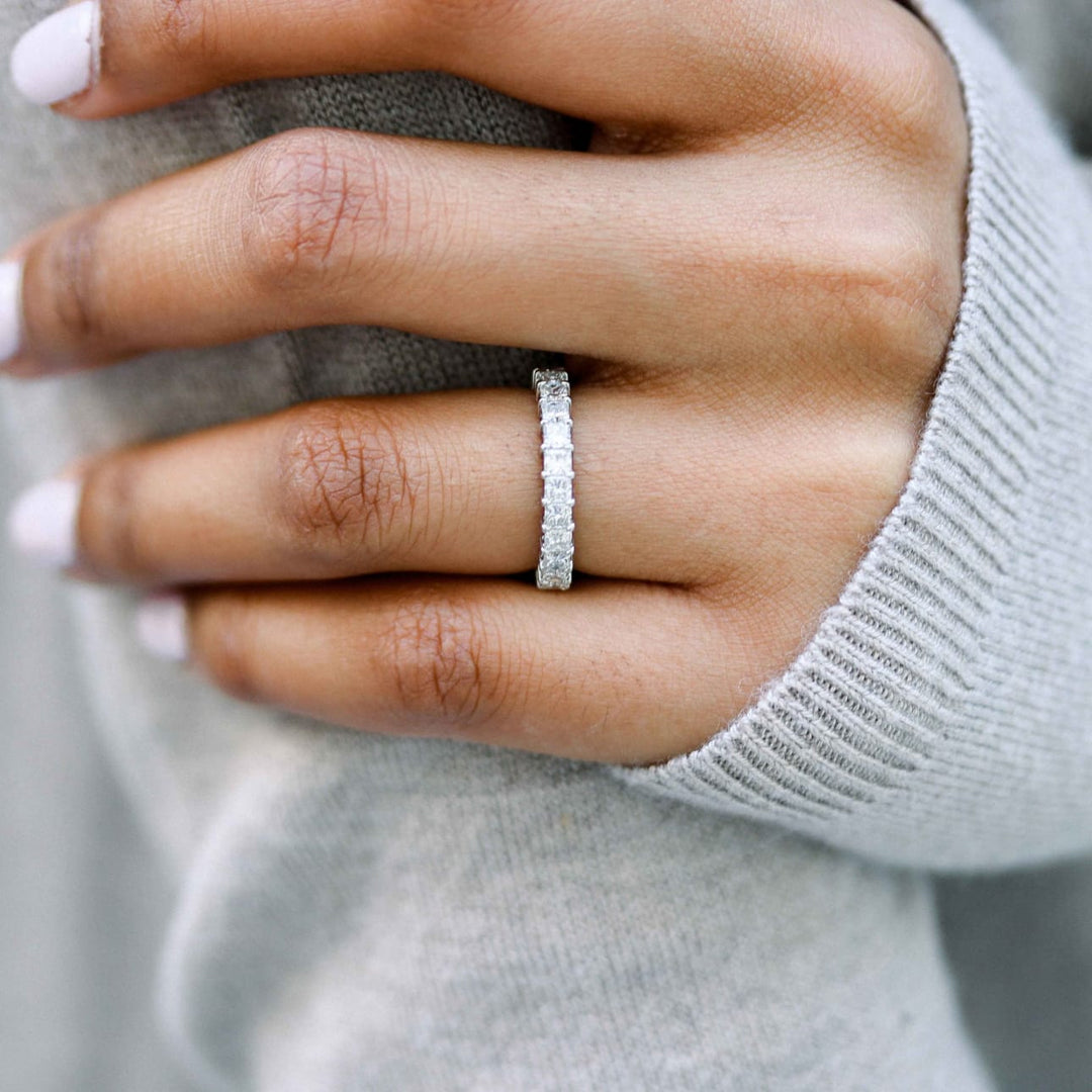 Princess Cut DE - VS1 Lab Grown Diamond Full Eternity Wedding Band - Doozy Diamonds