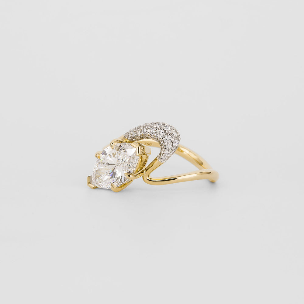 Shop marquise cut pave lab grown diamond engagement ring online