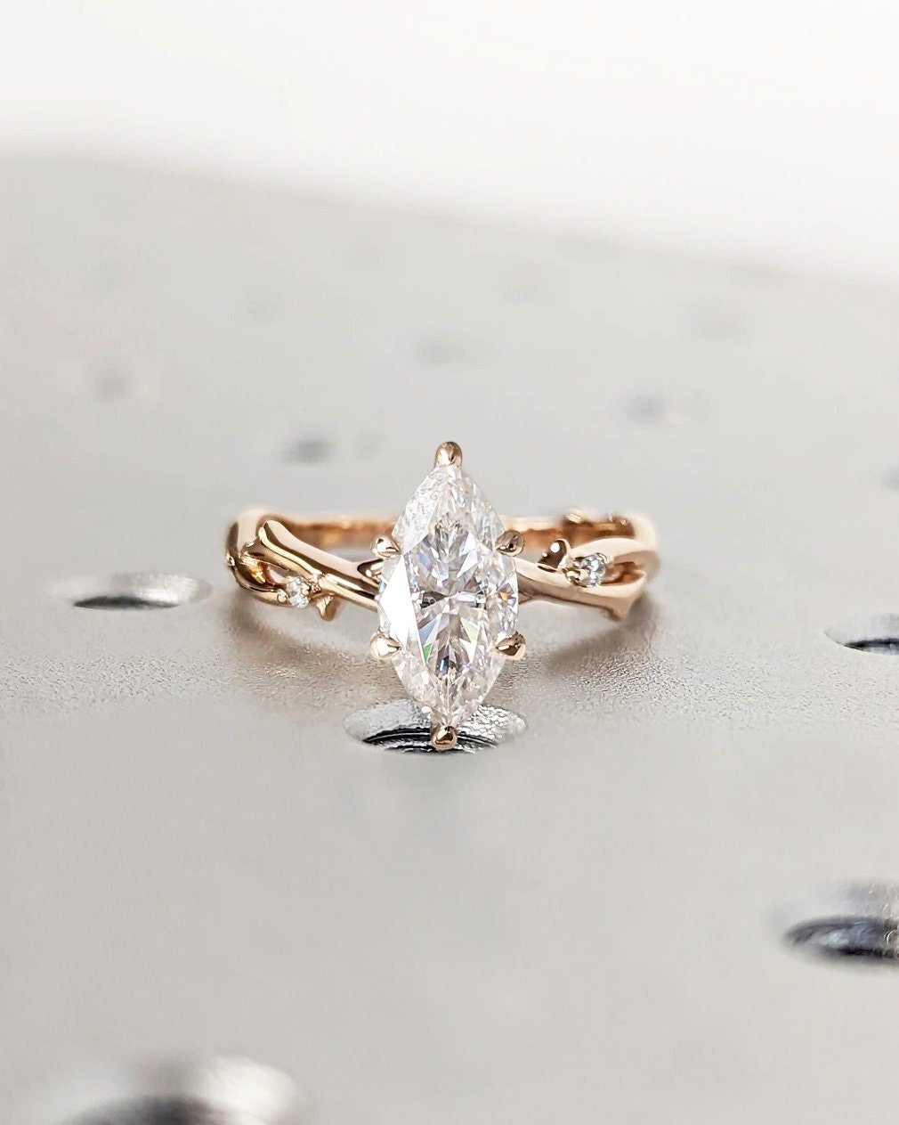 Buy 1.0CT marquise solitaire lab grown diamond engagement ring online