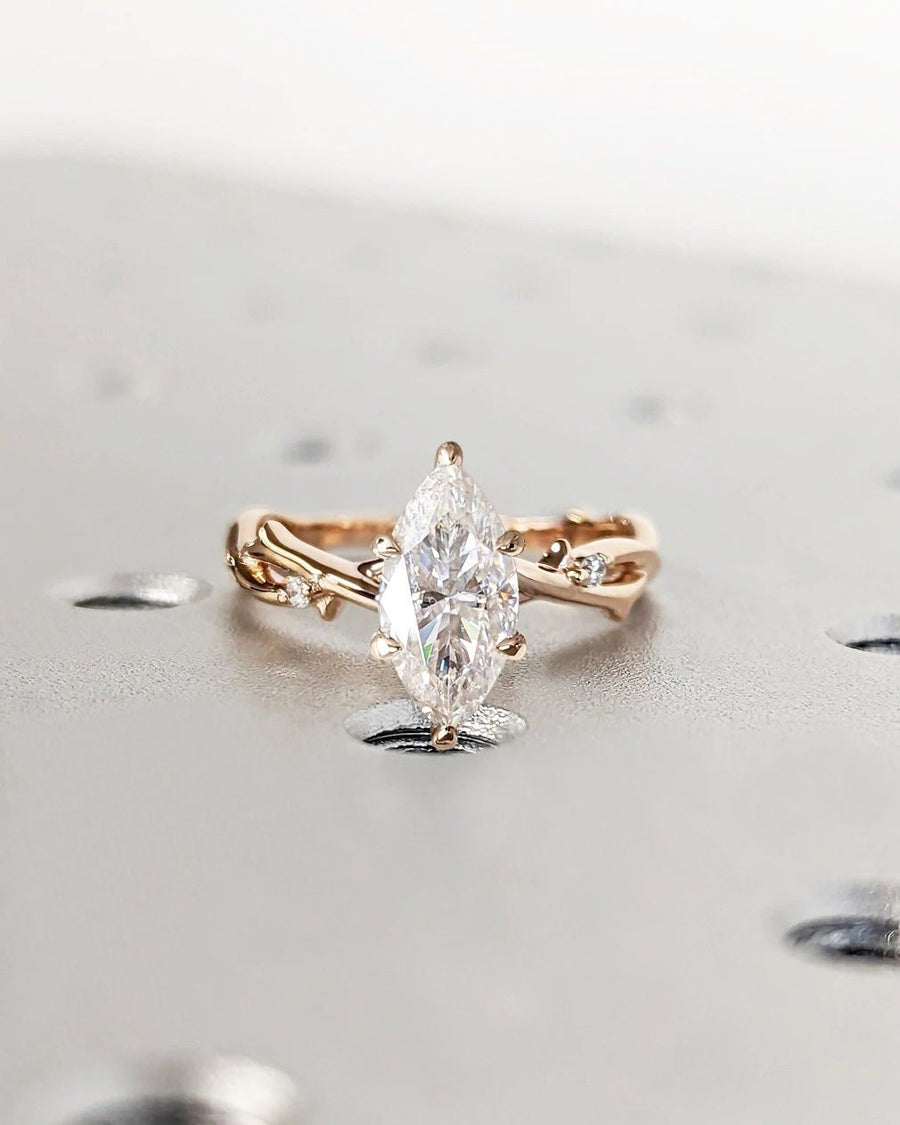 Buy 1.0CT marquise solitaire lab grown diamond engagement ring online