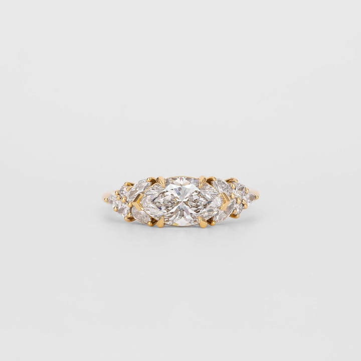 marquise diamond ring, marquise cut engagement ring, marquise diamond engagement ring, cluster diamond ring, cluster engagement ring, marquise cluster ring, diamond engagement ring, luxury diamond ring, brilliant diamond ring, sparkling diamond ring, bridal diamond ring,