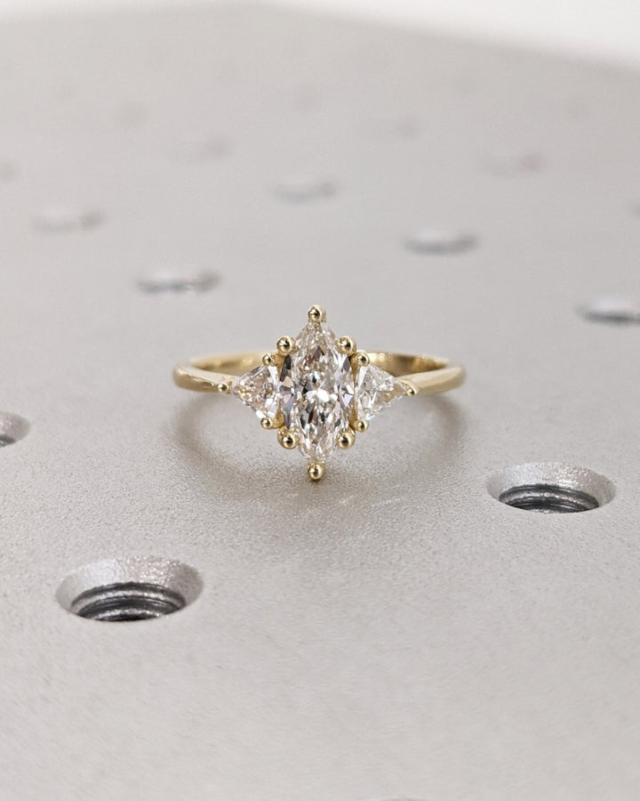 0.50CT marquise solitaire lab grown diamond engagement ring for sale