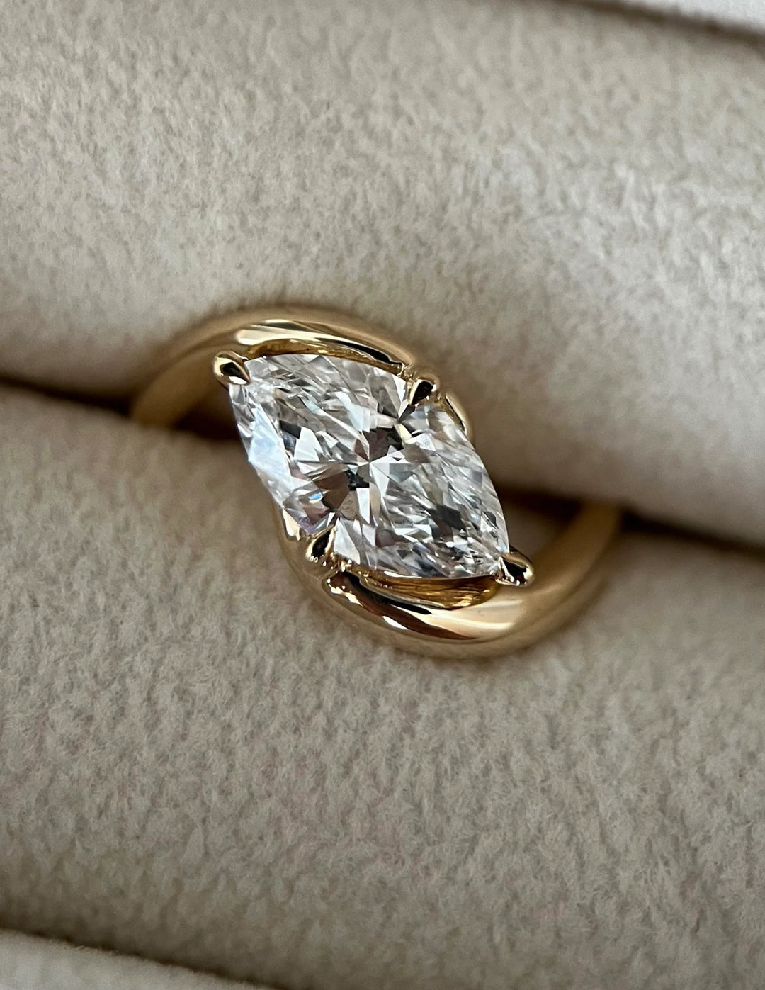 2.0CT-3.0CT East West Marquise E/VS1 Lab Grown Diamond Engagement Ring