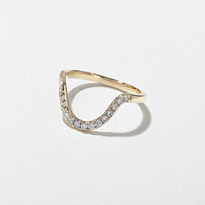 1.25CT Marquise E - VS Lab Grown Curved Wedding Ring With Curved Pave Band - Doozy Diamonds