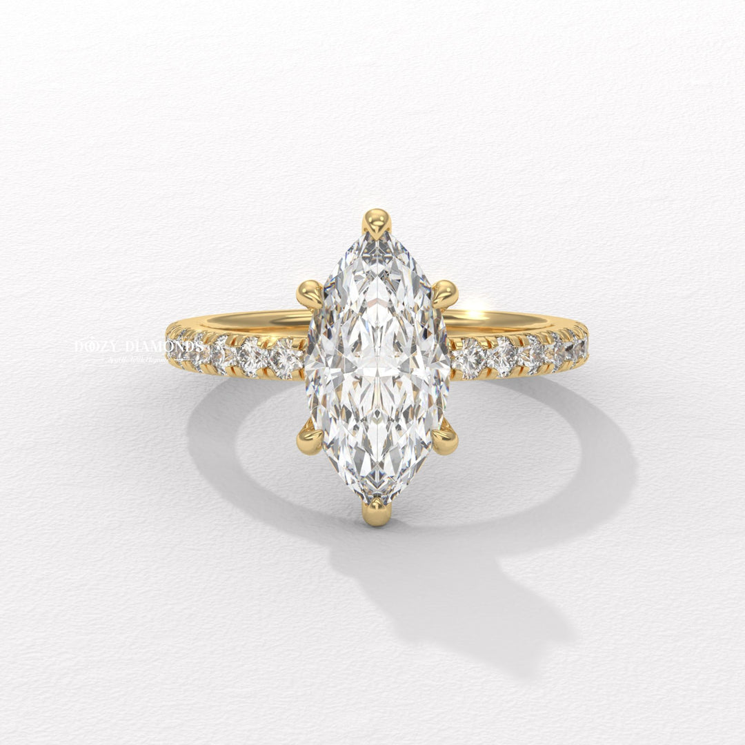 Buy marquise pave lab grown diamond engagement ring online