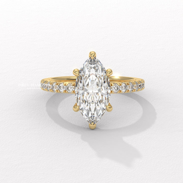 Buy marquise pave lab grown diamond engagement ring online