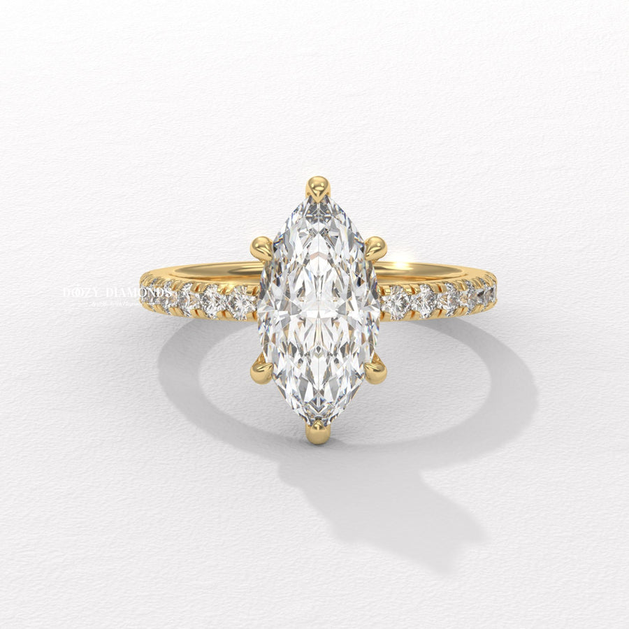Buy marquise pave lab grown diamond engagement ring online