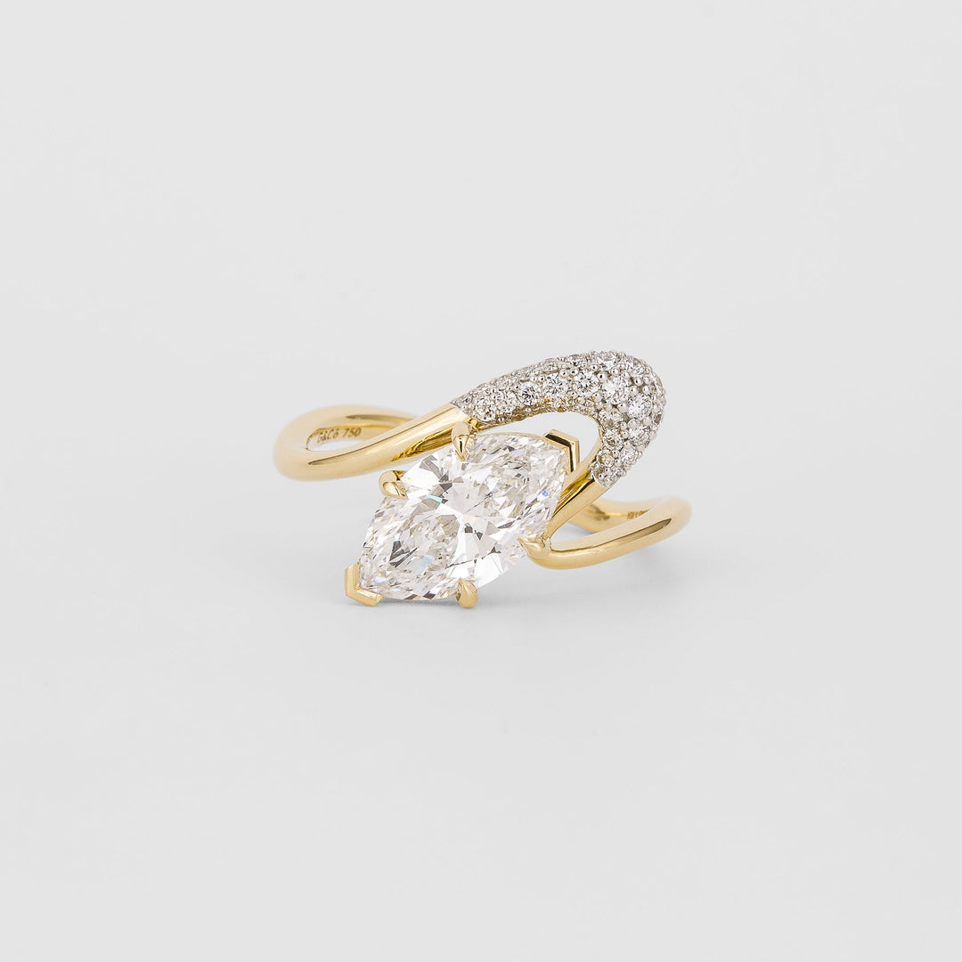 Buy 1.50CT marquise pave lab grown diamond engagement ring online