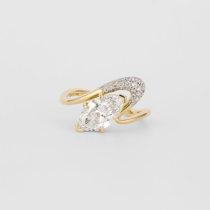 Buy 1.50CT marquise pave lab grown diamond engagement ring online