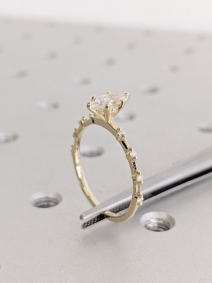 Shop the marquise cut pave engagement ring collection online