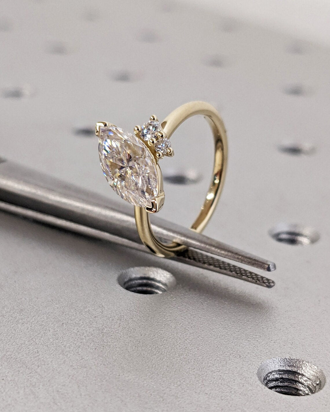Discover marquise cluster lab grown diamond engagement ring online