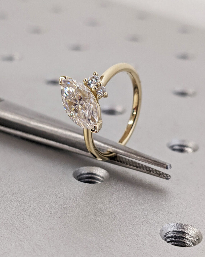 Discover marquise cluster lab grown diamond engagement ring online