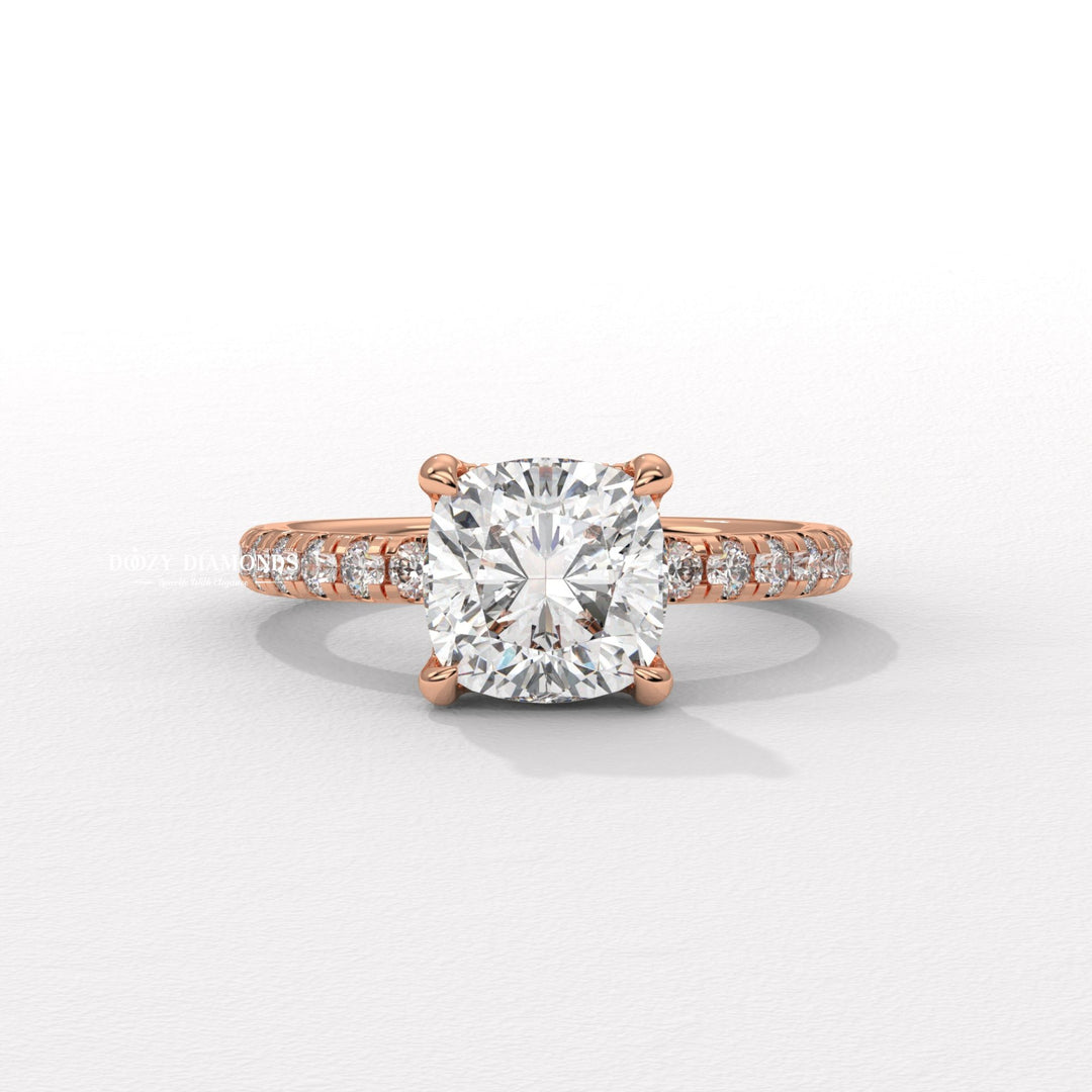 Classic cushion solitaire engagement ring crafted for everyday wear