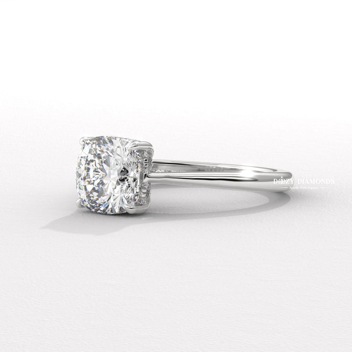Shop cushion cut solitaire lab grown diamond engagement ring online