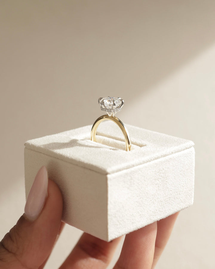 bridal hidden halo setting, engagement hidden halo setting, prong hidden halo setting, claw prong hidden halo setting, micro pave hidden halo setting, pave hidden halo setting,