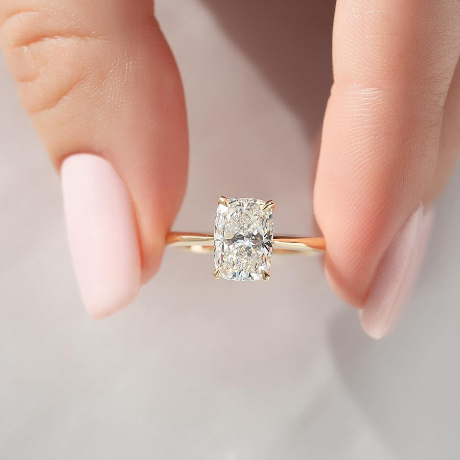 Shop cushion solitaire lab grown diamond engagement ring