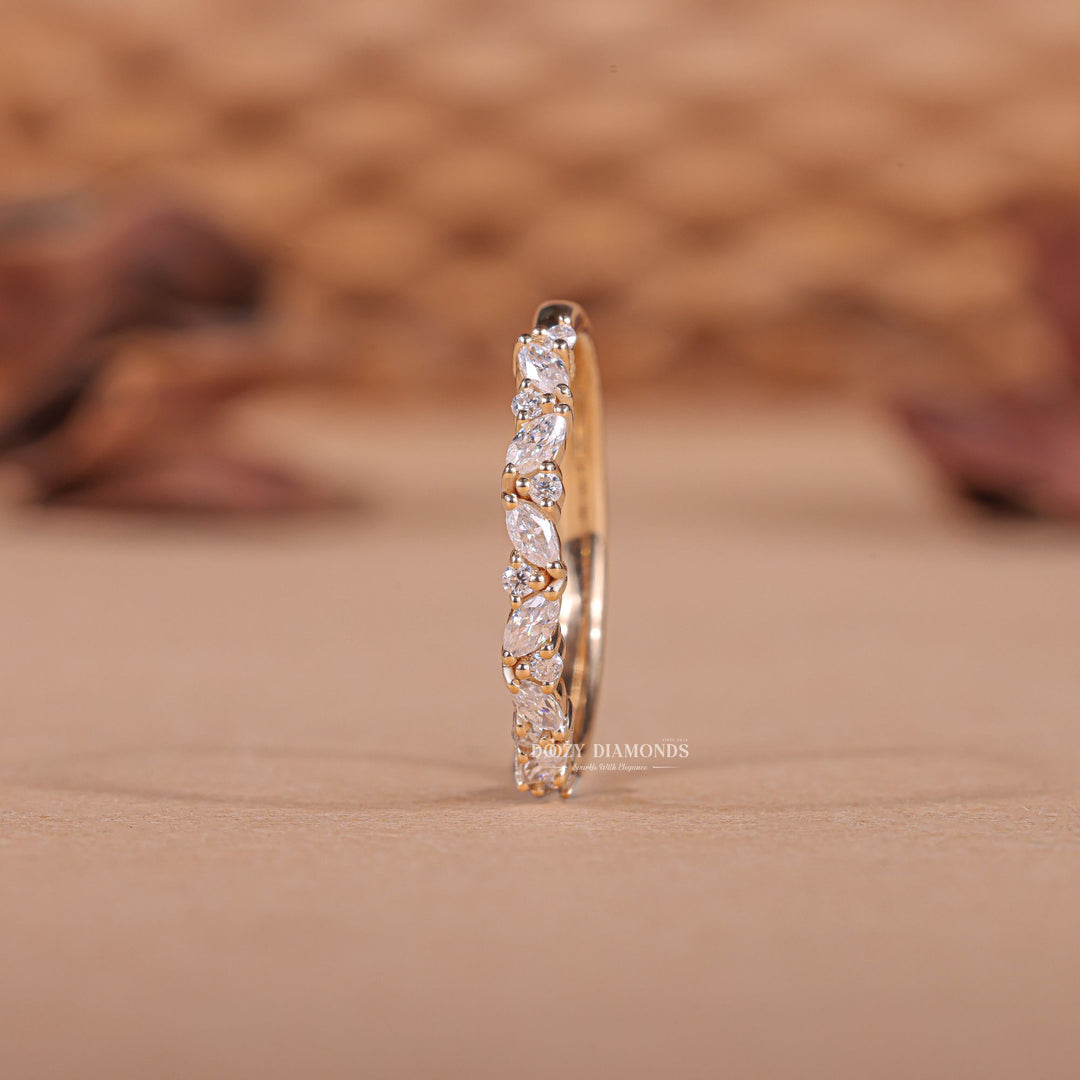 Ethically sourced round marquise diamond eternity band