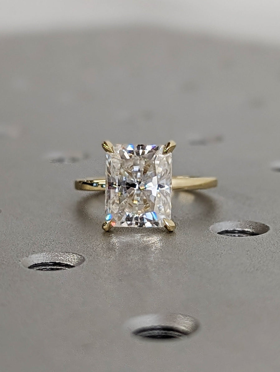 3.0CT radiant cut solitaire engagement ring available to buy now