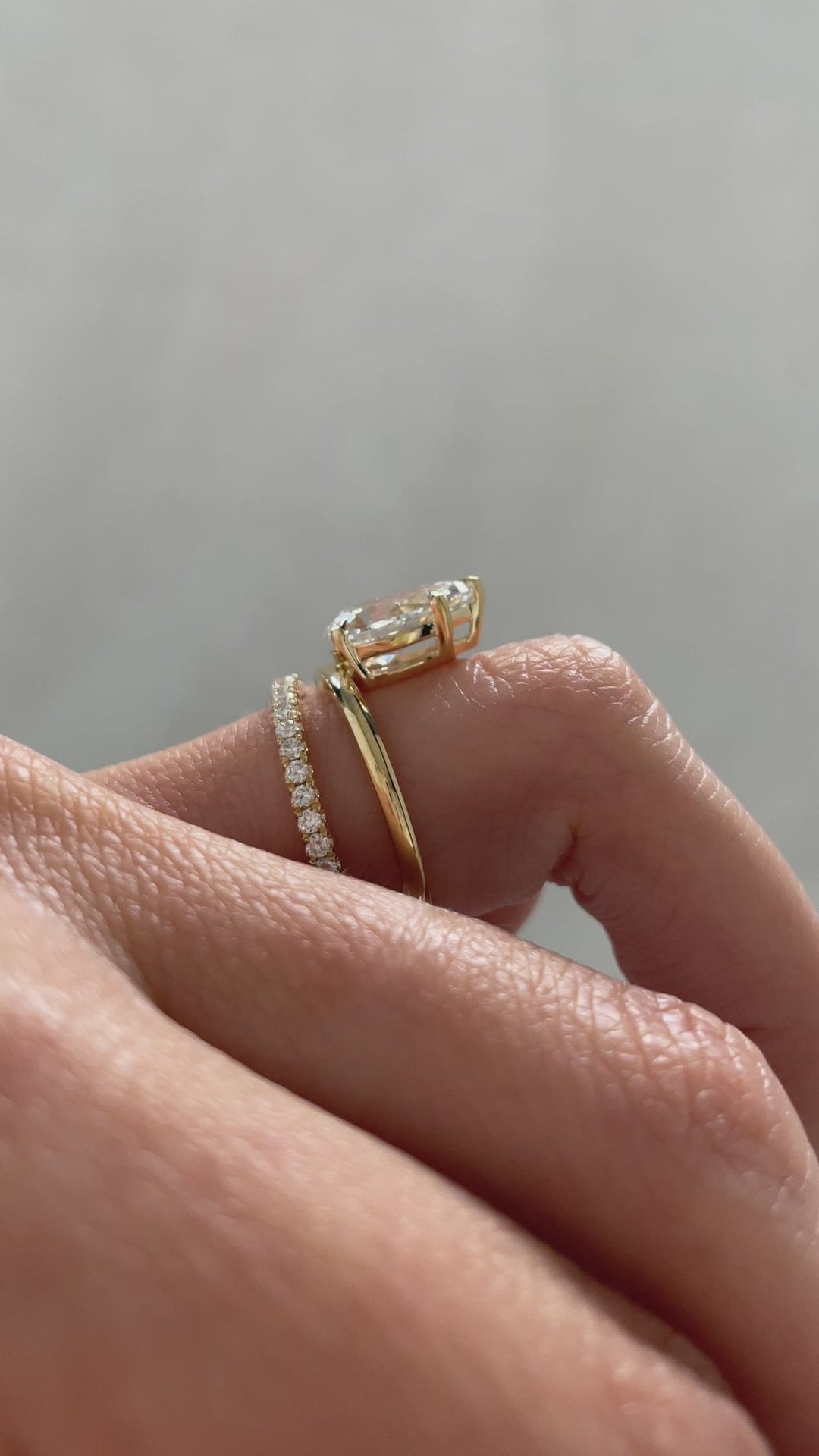 2.10 - 4.10 CT Pear Cut Lab Grown Diamond Double Band Engagement Ring - Doozy Diamonds