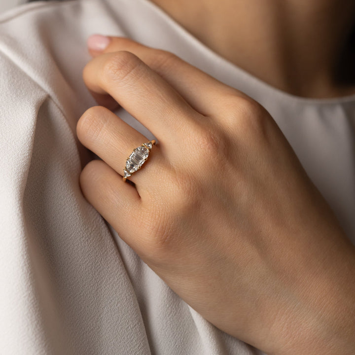 0.50CT - 1.50CT Emerald Cut Lab Grown Five Stone Engagement Ring - Doozy Diamonds