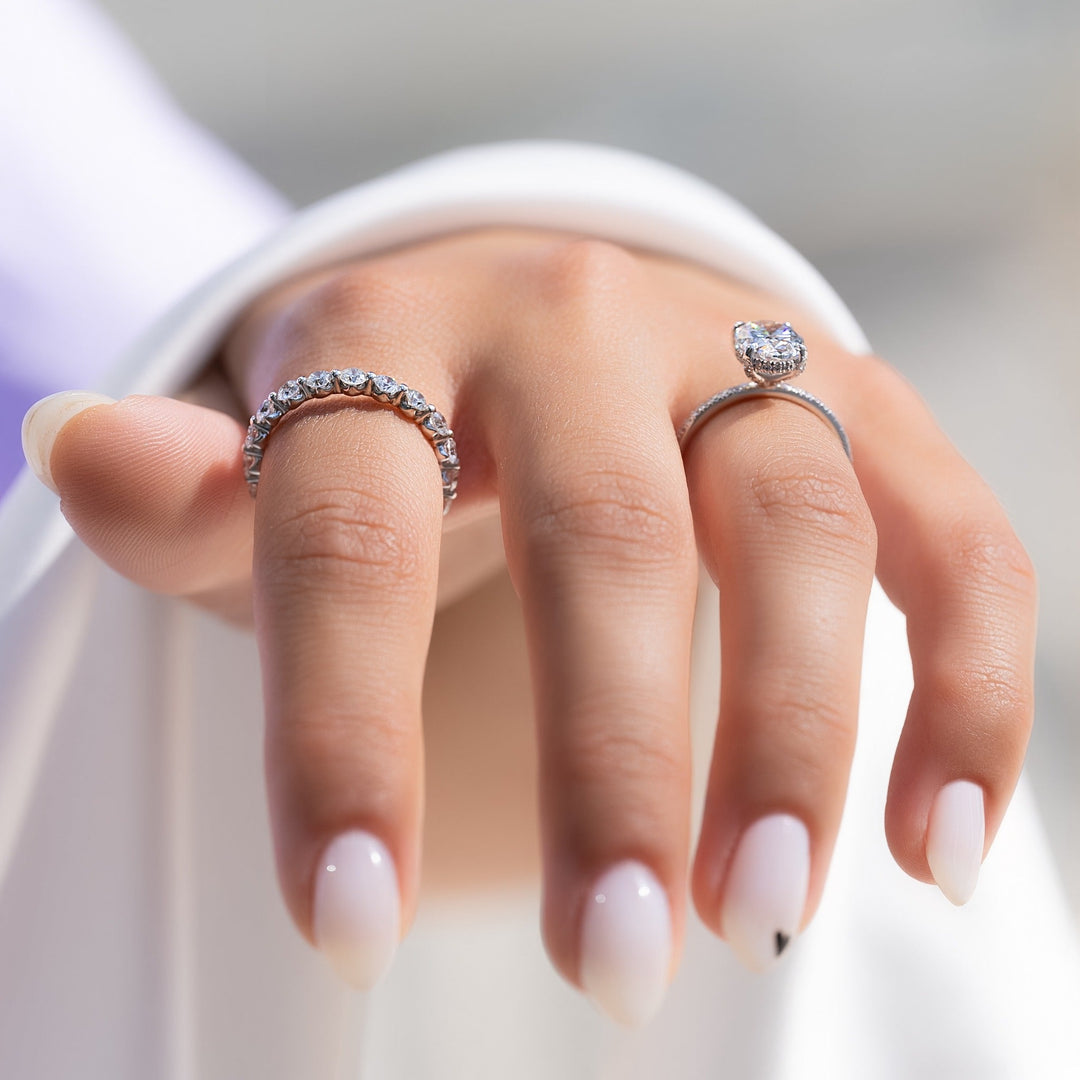 Shop the oval cut hidden halo engagement ring collection online