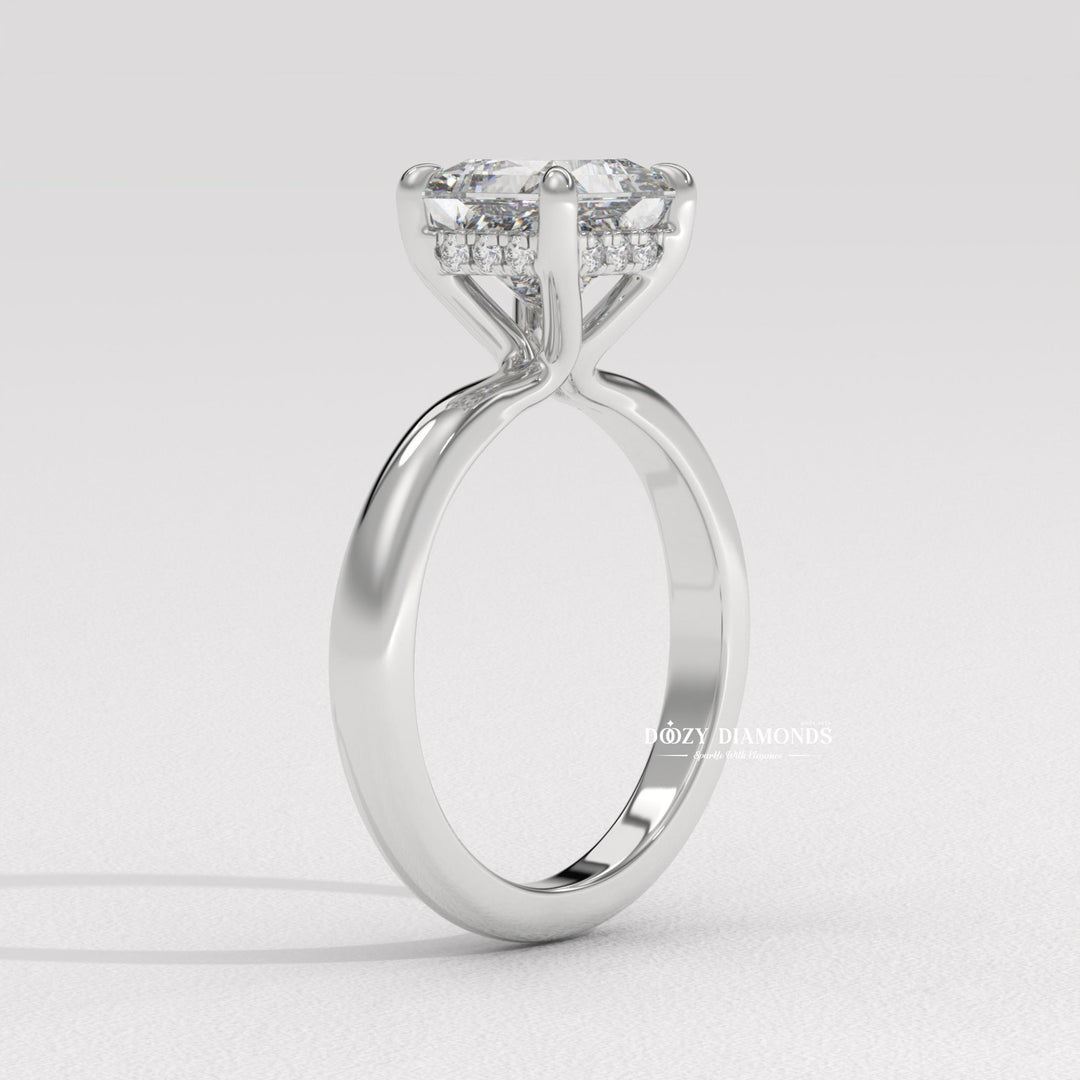 Princess solitaire diamond engagement ring available in multiple metals