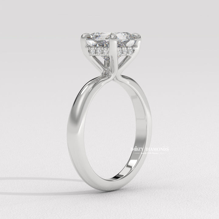 Princess solitaire diamond engagement ring available in multiple metals