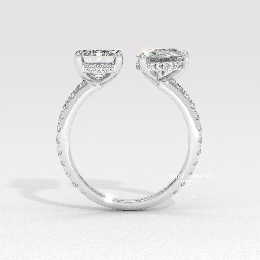 Pear cut solitaire engagement ring with IGI certified center diamond