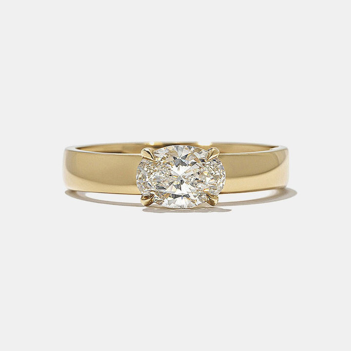 Buy 0.75CT oval east west lab grown diamond engagement ring online