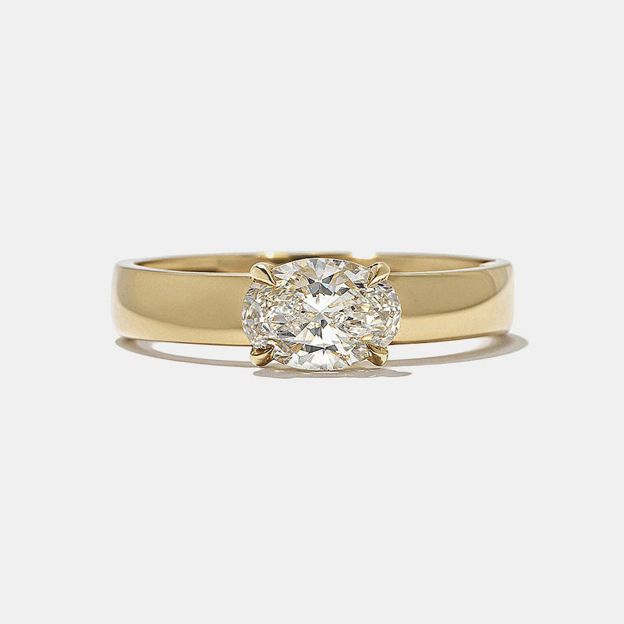 Buy 0.75CT oval east west lab grown diamond engagement ring online