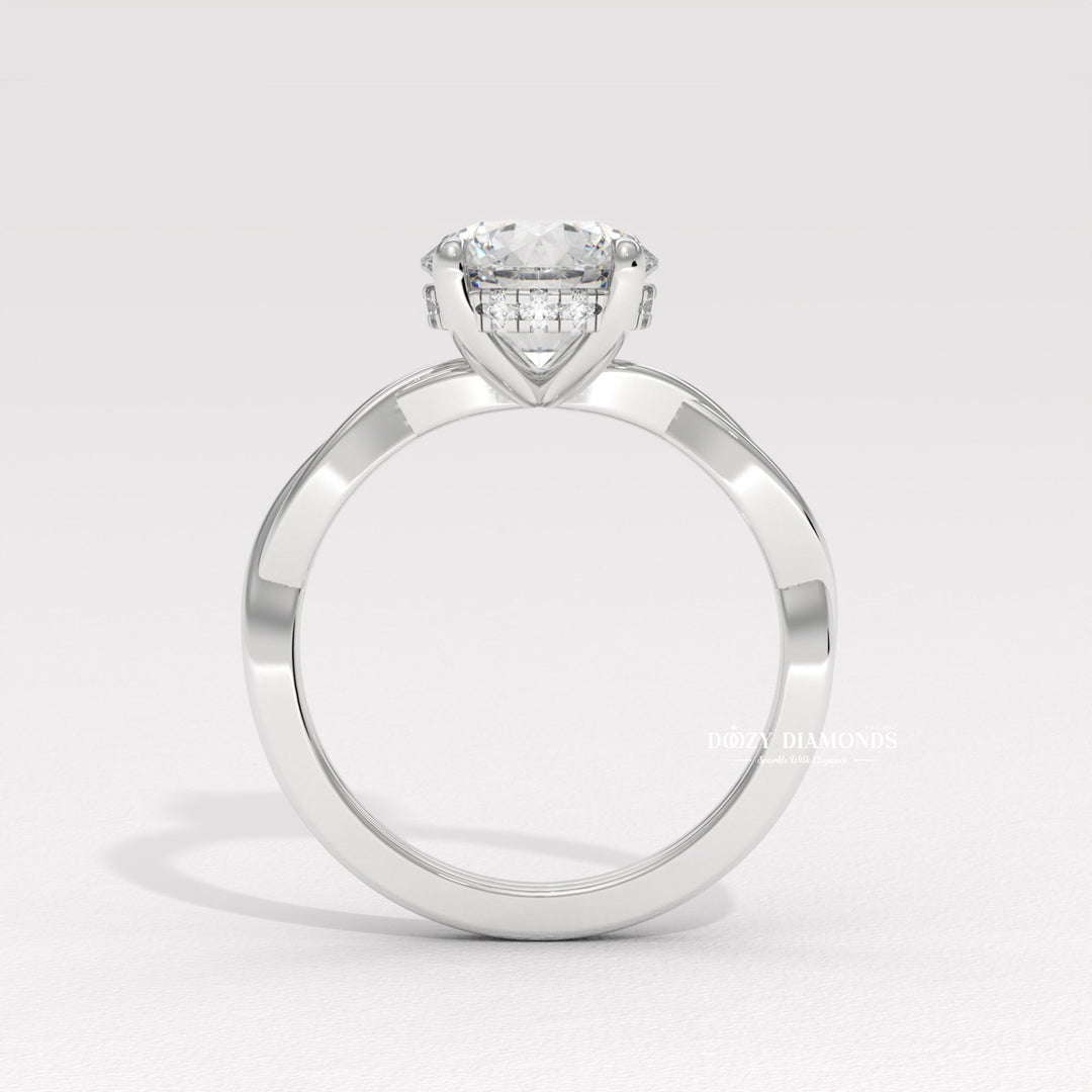 Premium round cut solitaire engagement ring crafted in solid gold