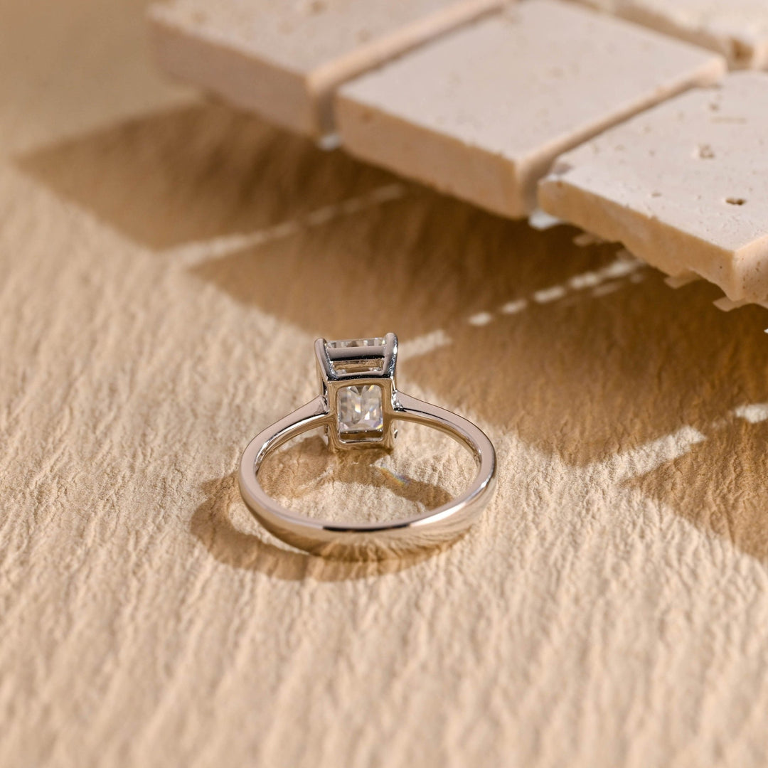 Shop the emerald cut solitaire engagement ring collection online
