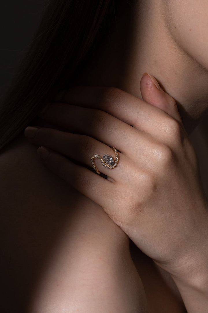 Oval solitaire diamond engagement ring available in multiple metals
