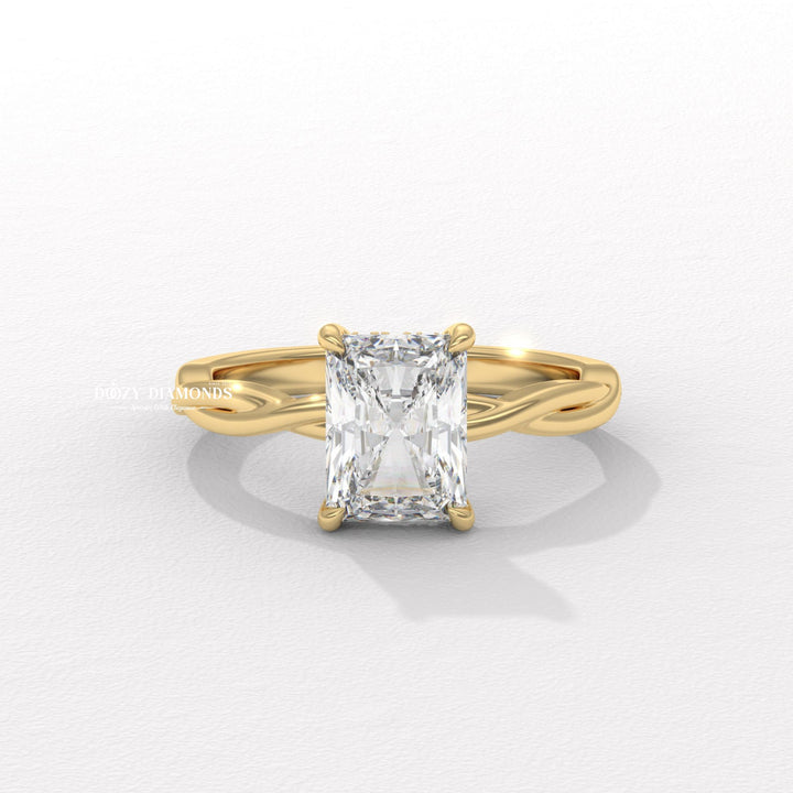 Radiant cut solitaire engagement ring available to buy now