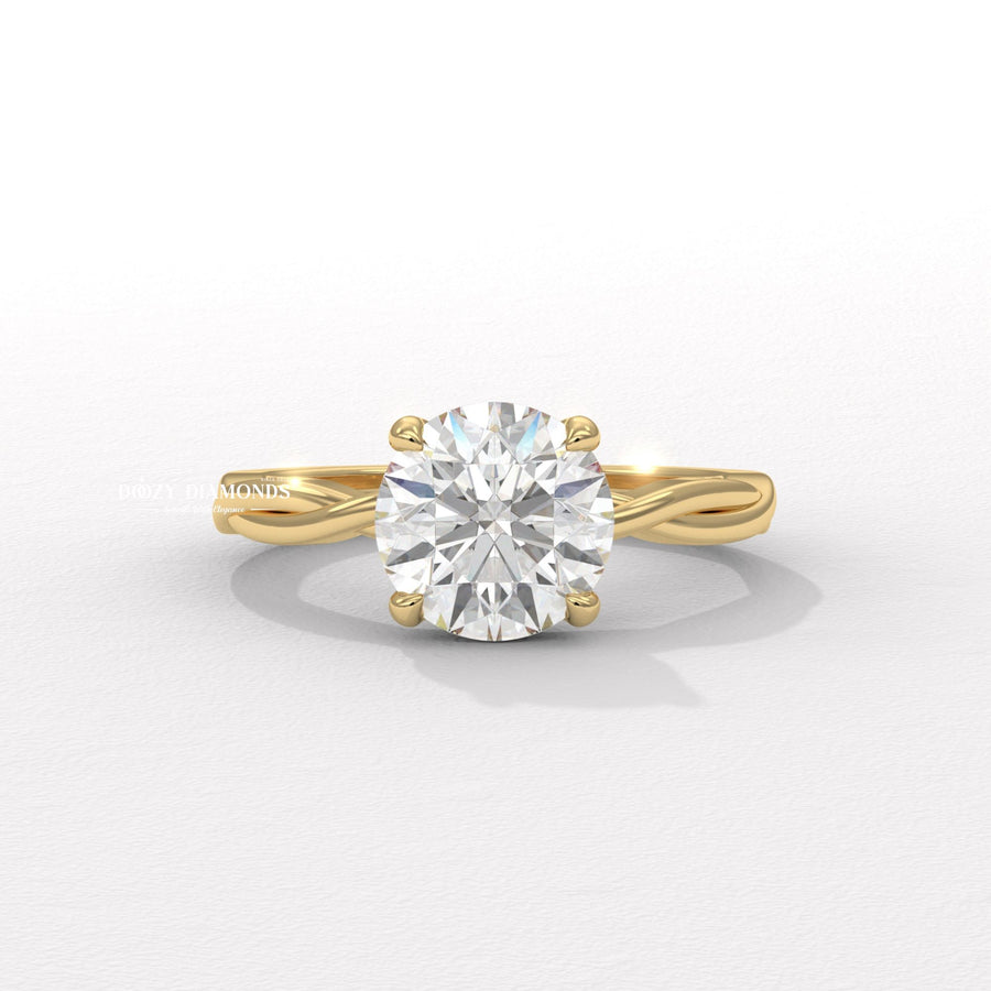 Buy round solitaire lab grown diamond engagement ring online
