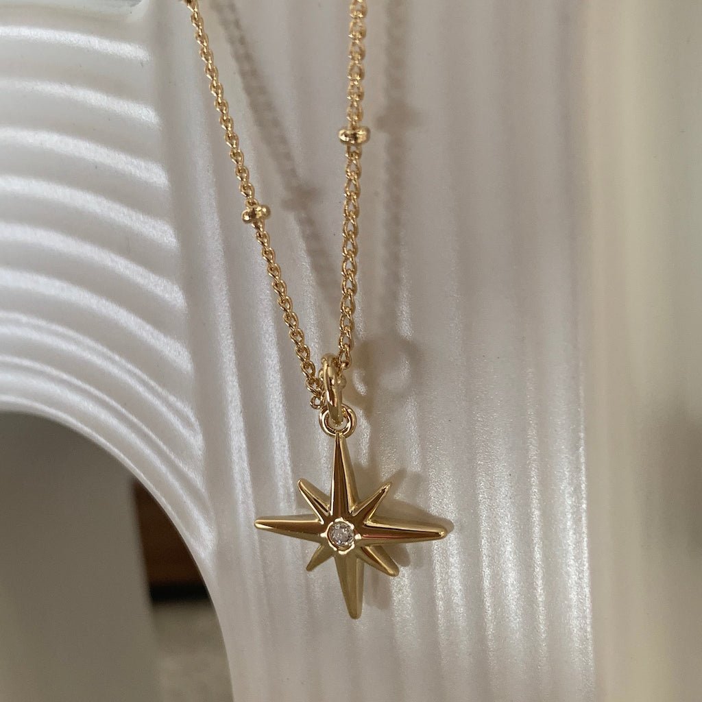 Round Cut Diamond North Star Pendant for Women - Doozy Diamonds