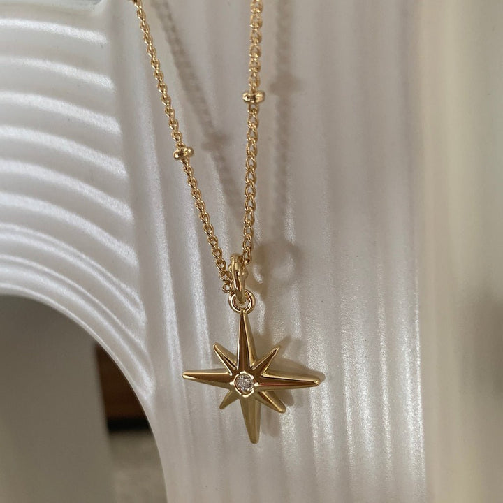 Round Cut Diamond North Star Pendant for Women - Doozy Diamonds