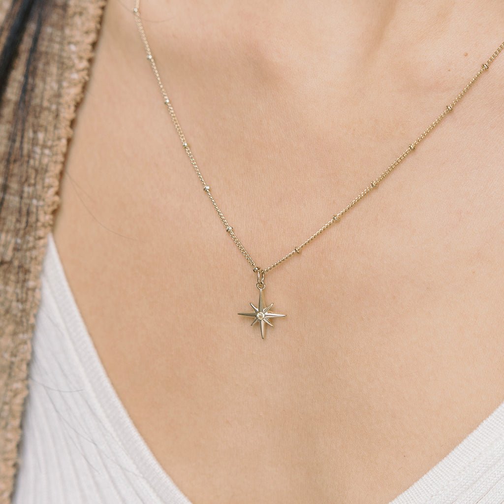 Round Cut Diamond North Star Pendant for Women - Doozy Diamonds