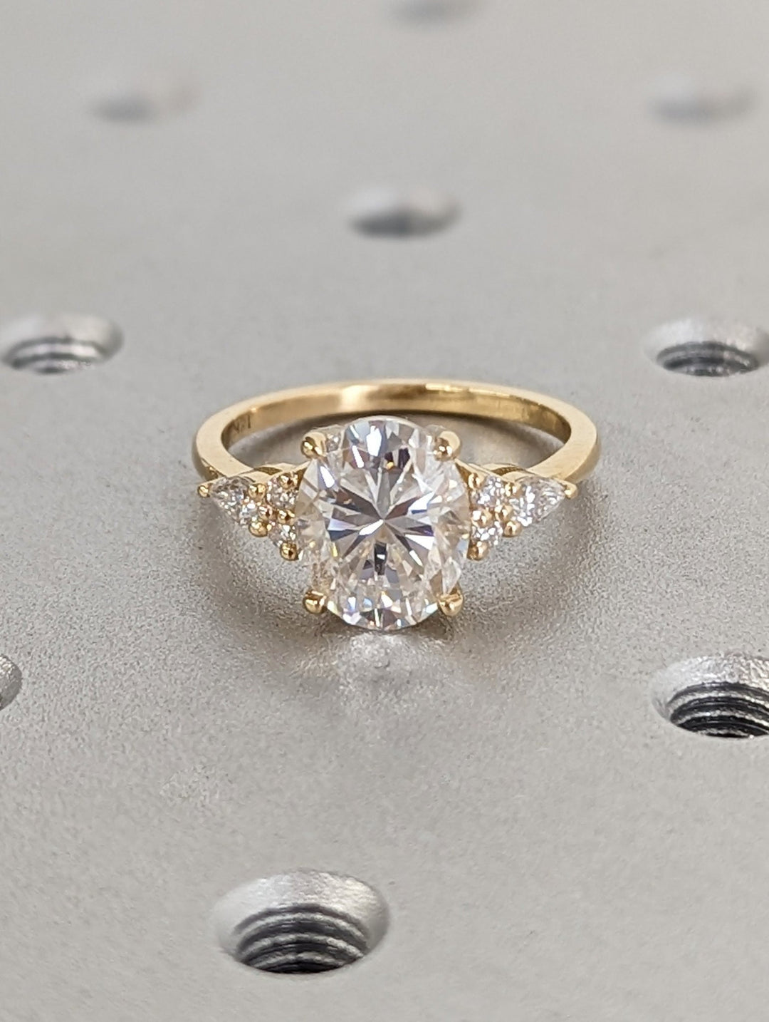 2.50CT oval cut cluster engagement ring available to buy now
