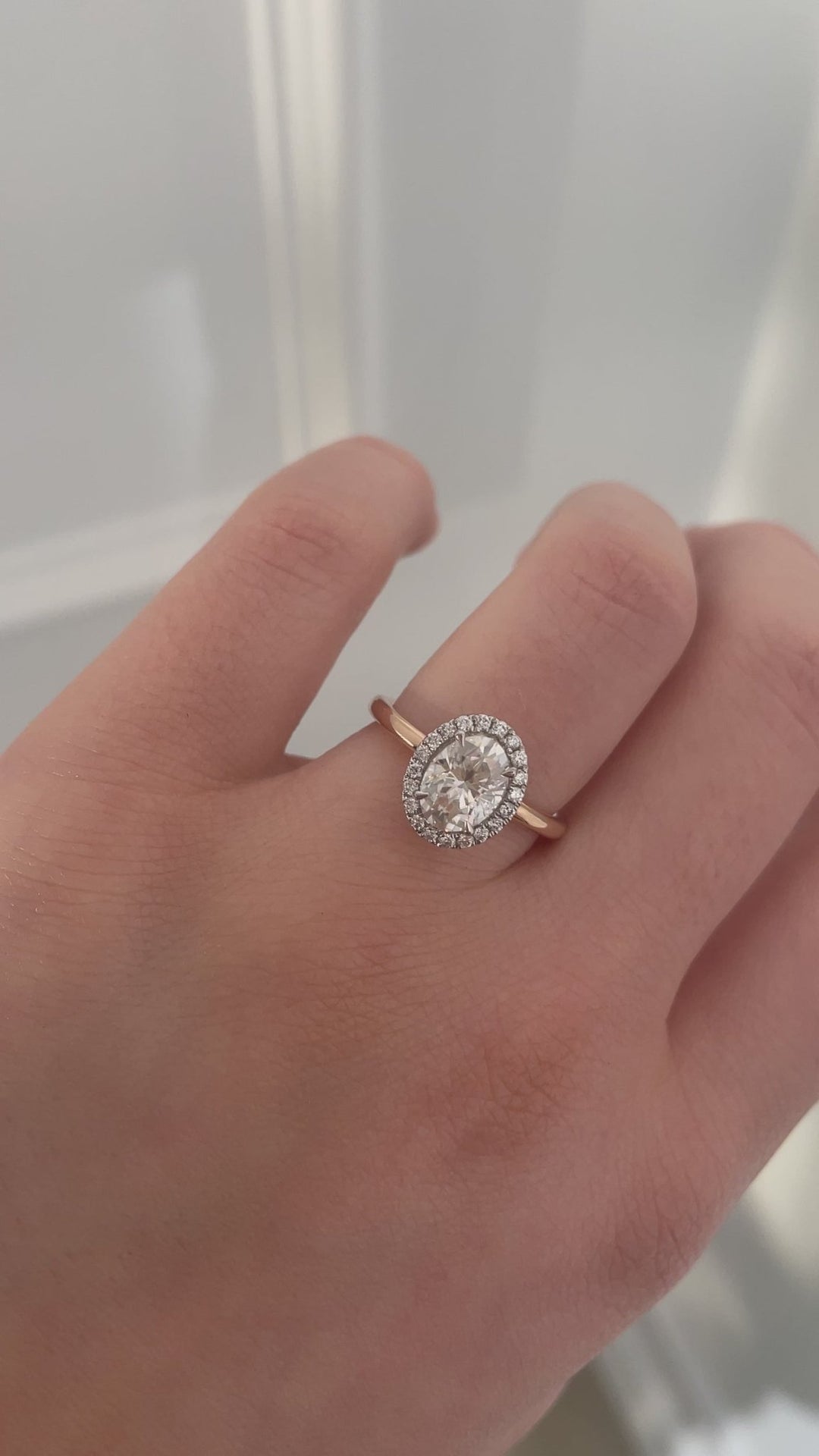 1.25 - 3.25 CT Oval Cut Lab Grown Diamond Halo Engagement Ring - Doozy Diamonds