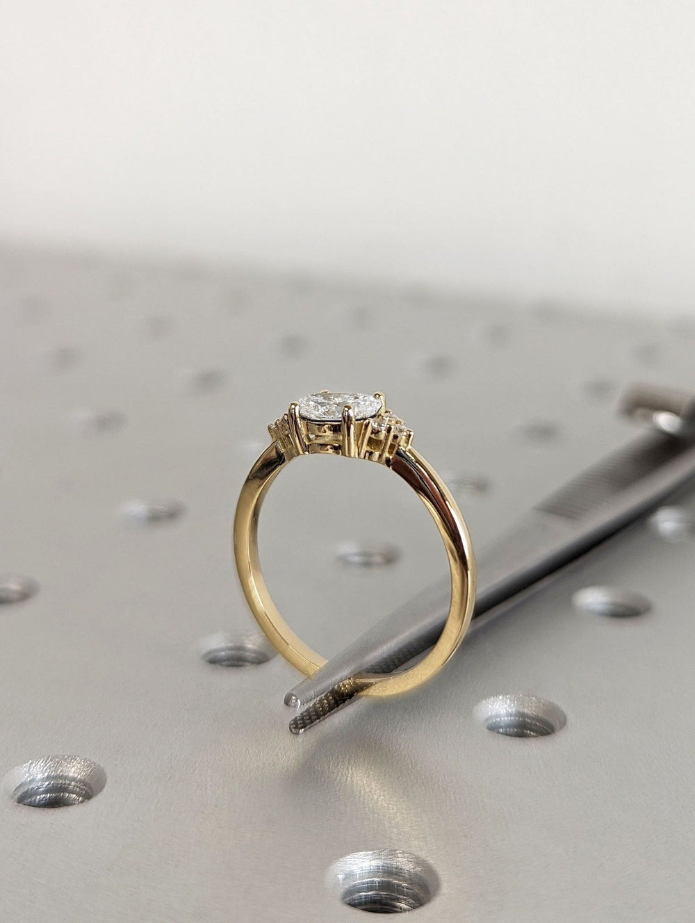 Shop oval cut east west lab grown diamond engagement ring online
