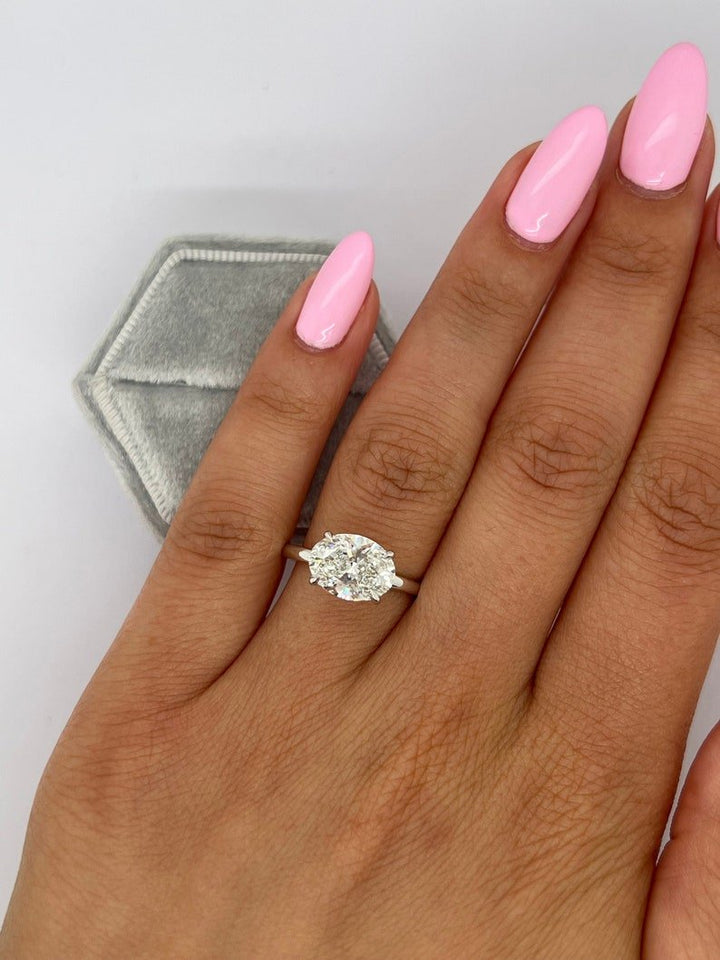 Discover oval solitaire lab grown diamond engagement ring online