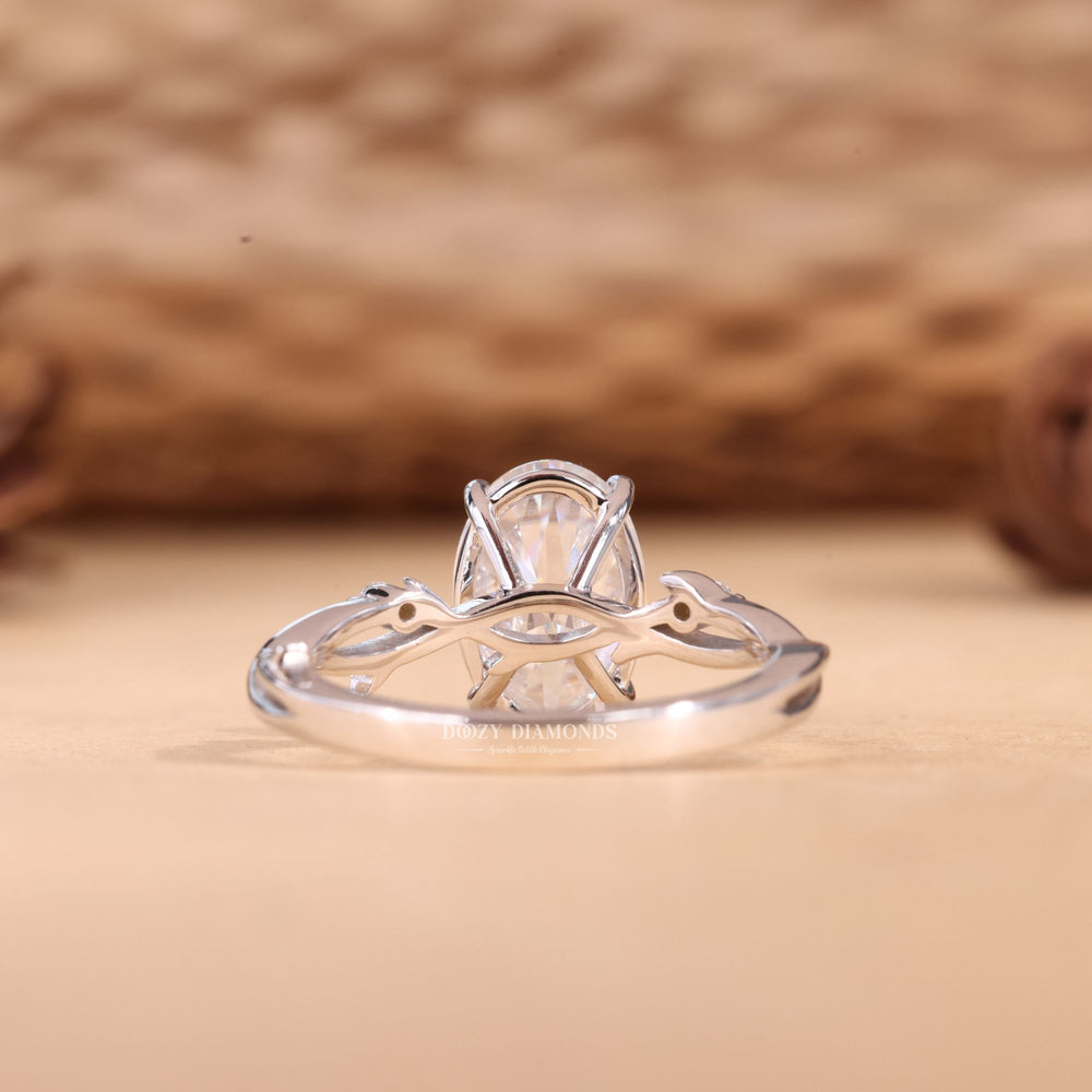 Oval solitaire engagement ring with brilliant diamond sparkle