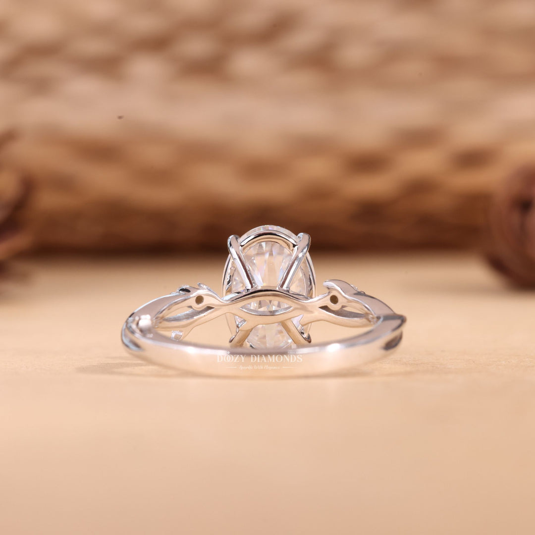 Oval solitaire engagement ring with brilliant diamond sparkle